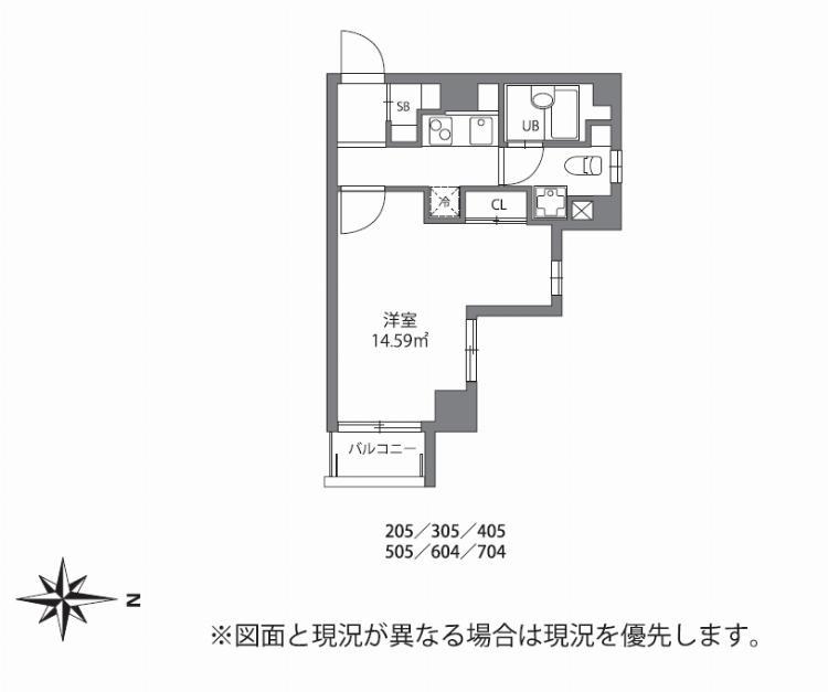 ジョイシティ千歳烏山(1K/6階)の間取り写真