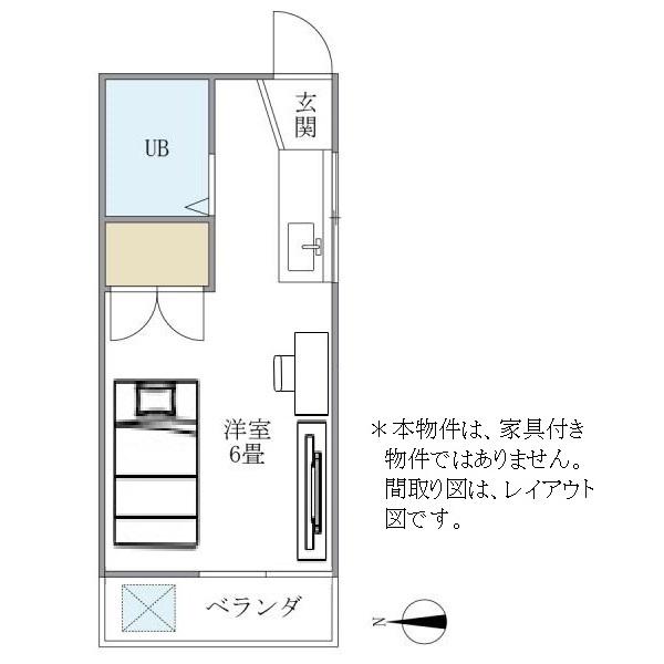 橘花荘(ワンルーム/2階)の間取り写真