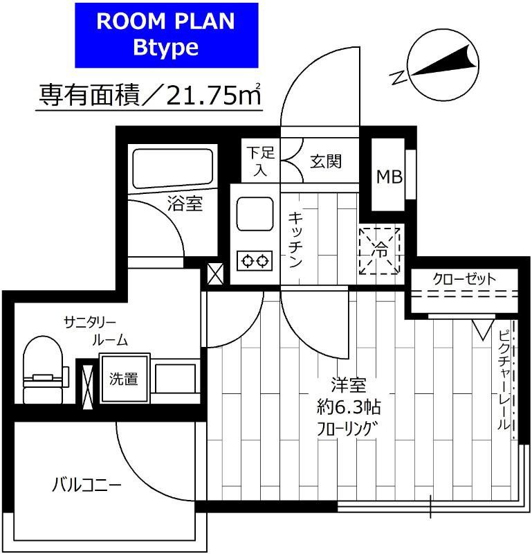 ステージグランデ東池袋駅前(1K/12階)の間取り写真