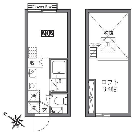 スタイル笹塚(ワンルーム/2階)の間取り写真