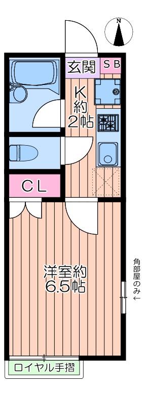ベルエイト北綾瀬Ⅱ(1K/1階)の間取り写真