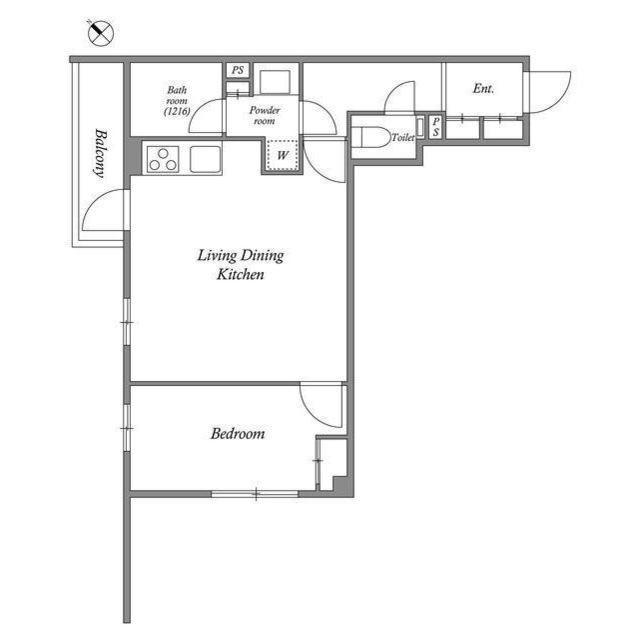 ACP RESIDENCE 新江古田(1LDK/1階)の間取り写真