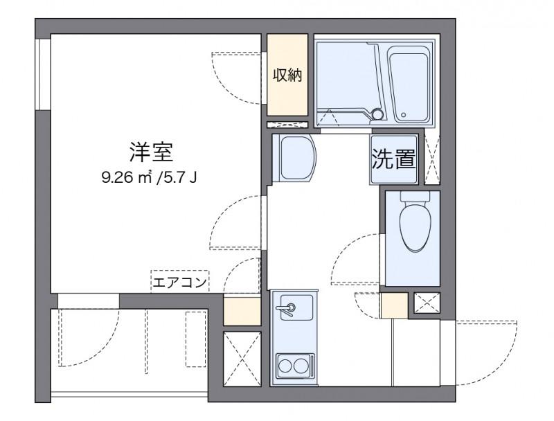 クレイノモンベルジェ(1K/1階)の間取り写真
