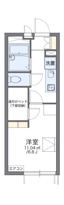 レオパレスダックス(1K/1階)の間取り写真