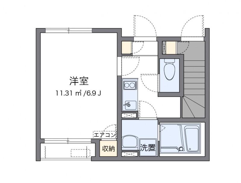 クレイノMKハイツ(1K/1階)の間取り写真