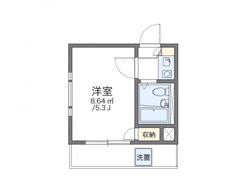 レオパレス落合(1K/2階)の間取り写真