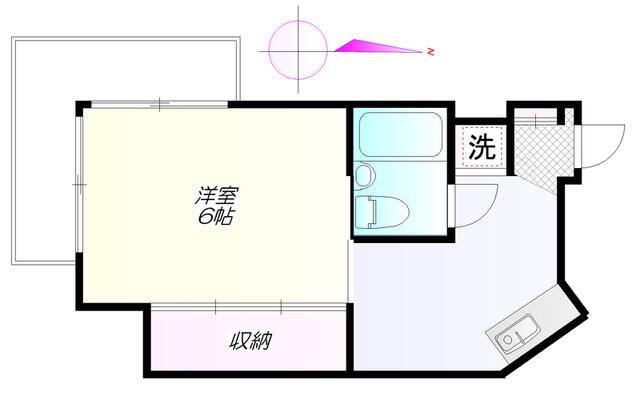 シャトルM(1K/3階)の間取り写真