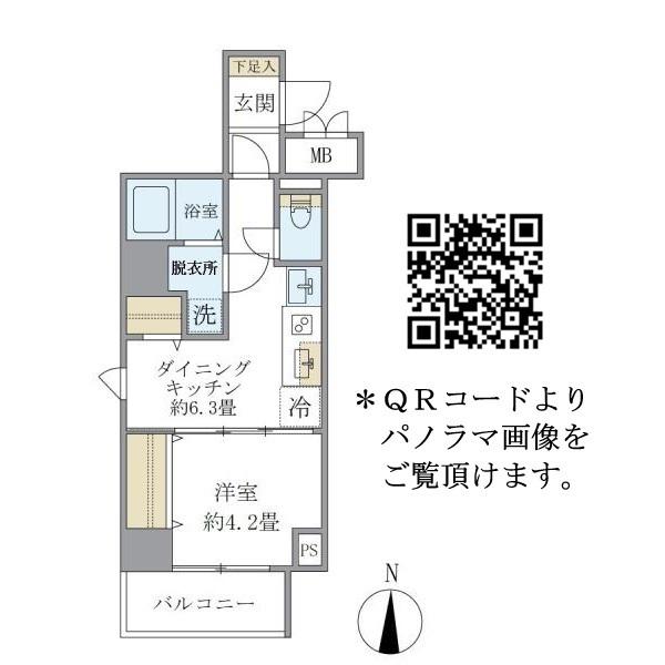 シティフォレスト森下(1DK/4階)の間取り写真