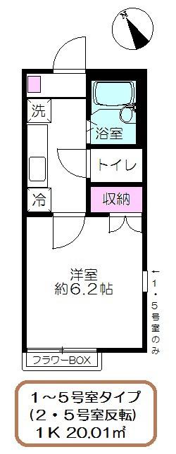 アドニス(1K/1階)の間取り写真