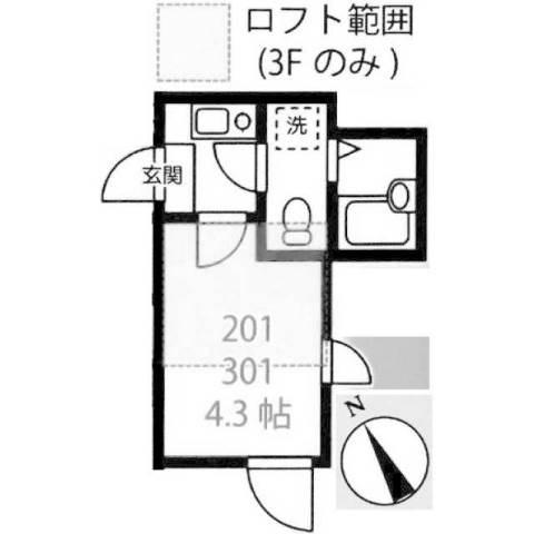 リブ綾瀬(1K/3階)の間取り写真