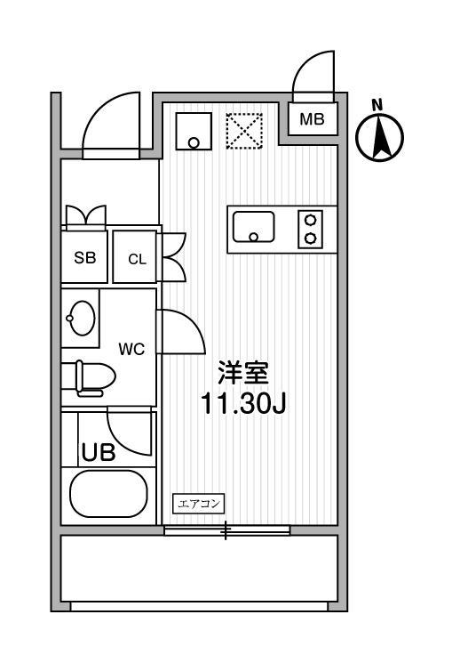 ALTERNA学芸大学(ワンルーム/1階)の間取り写真