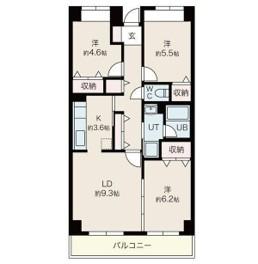 目黒本町マンション(3LDK/1階)の間取り写真