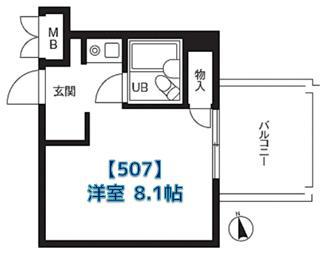 グレース千早町(ワンルーム/5階)の間取り写真