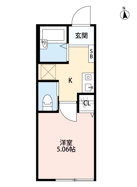 クレストールNB(1K/1階)の間取り写真