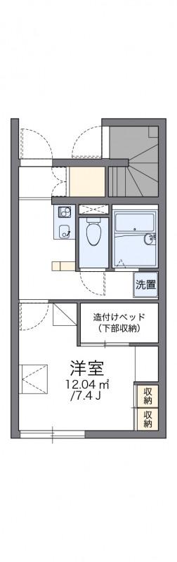 レオパレスROSEINN(1K/1階)の間取り写真