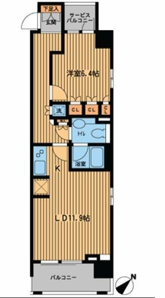 プライムアーバン日本橋横山町(1LDK/9階)の間取り写真