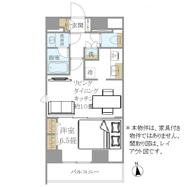 PREMIUM CUBE 上野(1LDK/11階)の間取り写真