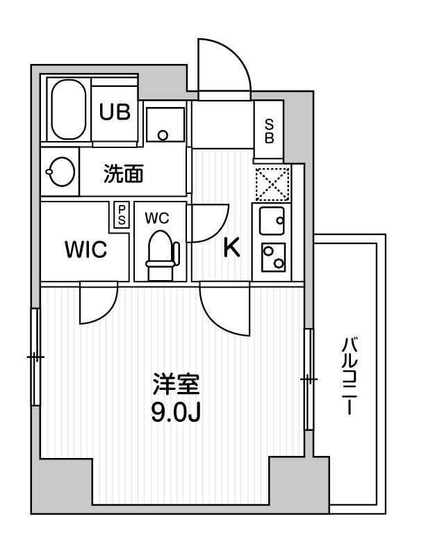 ブラウ菊川(1K/2階)の間取り写真