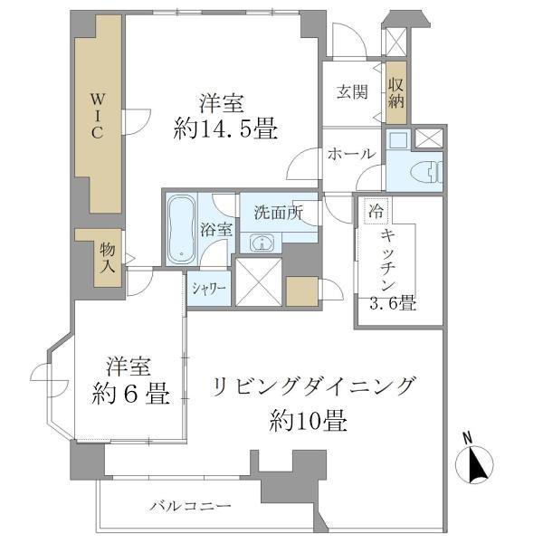 HOWFF RELAX三軒茶屋(2LDK/2階)の間取り写真