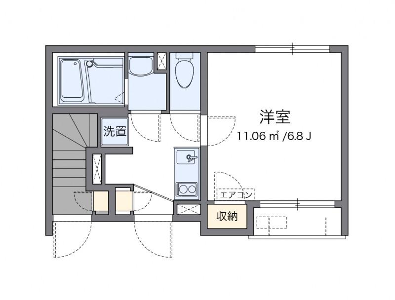 レオネクストSAKAYA(1K/1階)の間取り写真