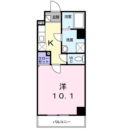 目白シティ(1K/2階)の間取り写真