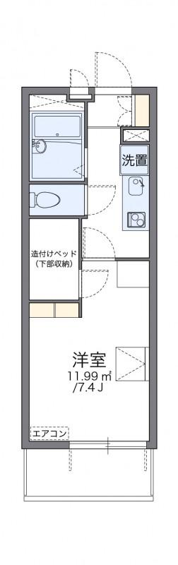 レオパレスボナール K Y(1K/1階)の間取り写真