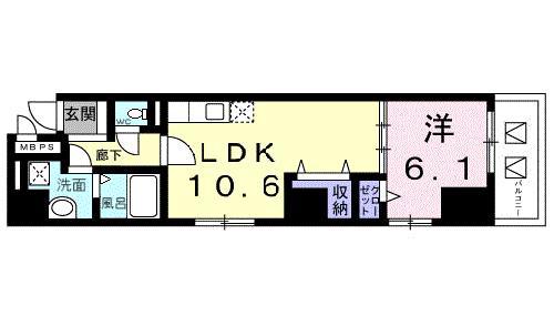 アンシエスタ(1LDK/5階)の間取り写真