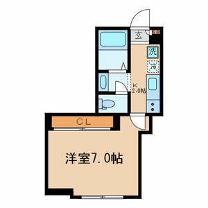 カヴァリエ(1K/1階)の間取り写真