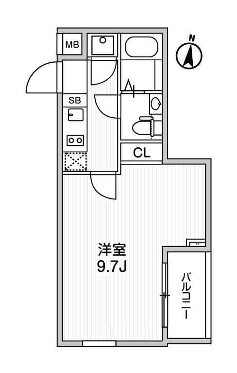 ビバリーホームズ石神井台(1K/3階)の間取り写真
