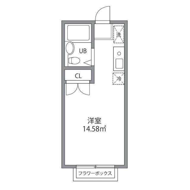 中野イーストハイム(ワンルーム/2階)の間取り写真
