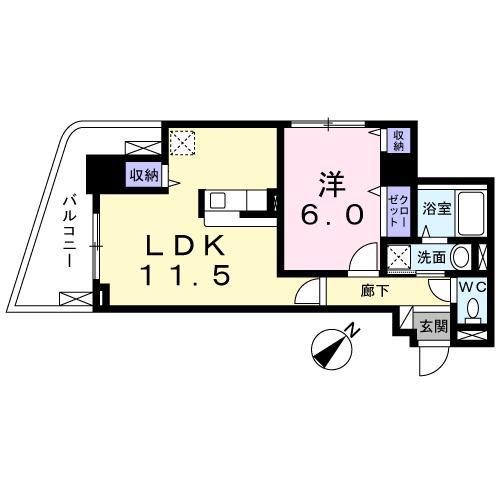 パーク スクエア(1LDK/5階)の間取り写真