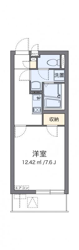 クレイノグランシーダ(1K/1階)の間取り写真