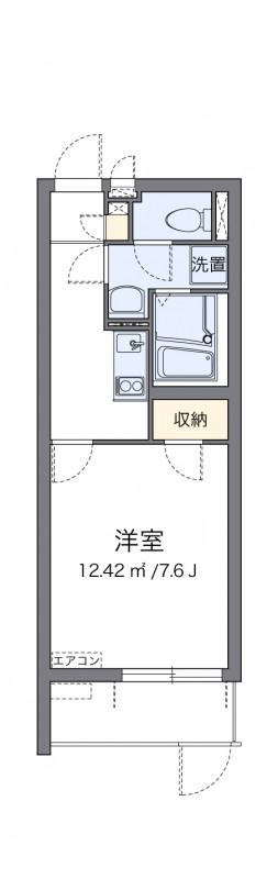 クレイノグランシーダ(1K/1階)の間取り写真