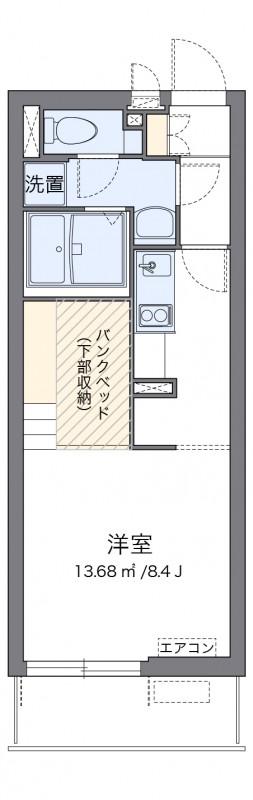 ミランダエレガンス(ワンルーム/1階)の間取り写真