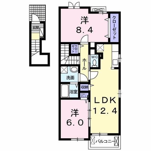 サンライズ トキワ(2LDK/2階)の間取り写真