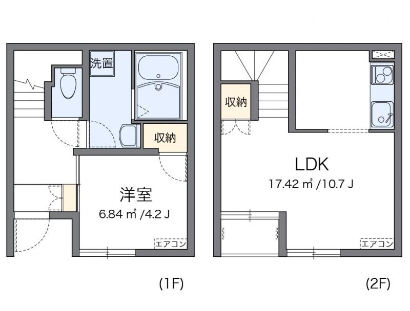レオネクストエトワール要町(1LDK/1階)の間取り写真