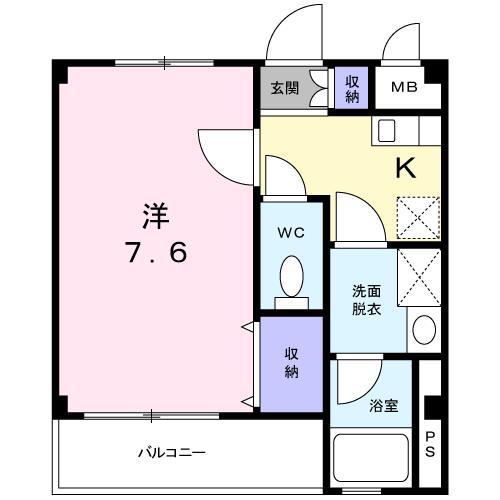 アンソレイユST(1K/2階)の間取り写真