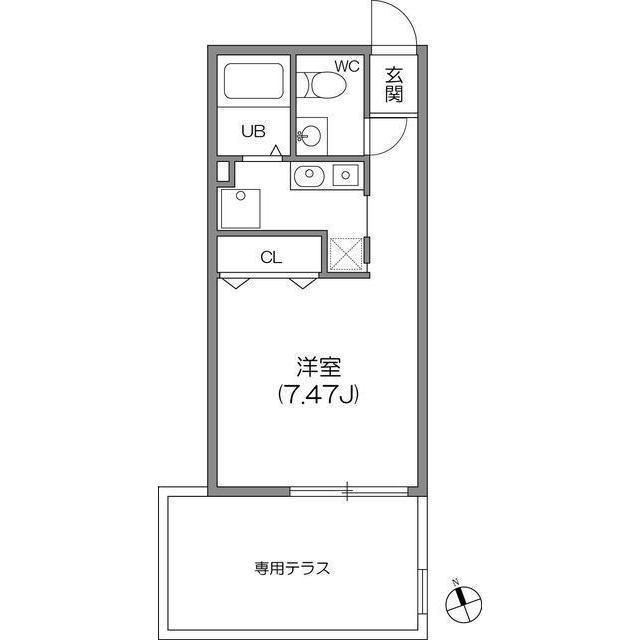 ZESTY神楽坂Ⅰ(ワンルーム/1階)の間取り写真