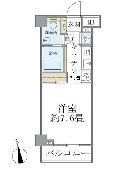 YOU I COURT(1K/2階)の間取り写真