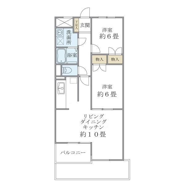 パールハイツ恋ヶ窪(2LDK/2階)の間取り写真