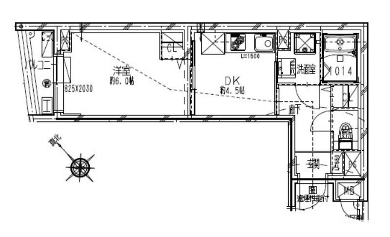 クリアル落合南長崎(1DK/4階)の間取り写真