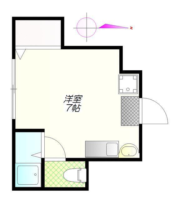 OGGI目黒本町(ワンルーム/2階)の間取り写真