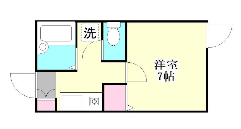 中須ビル(ワンルーム/2階)の間取り写真