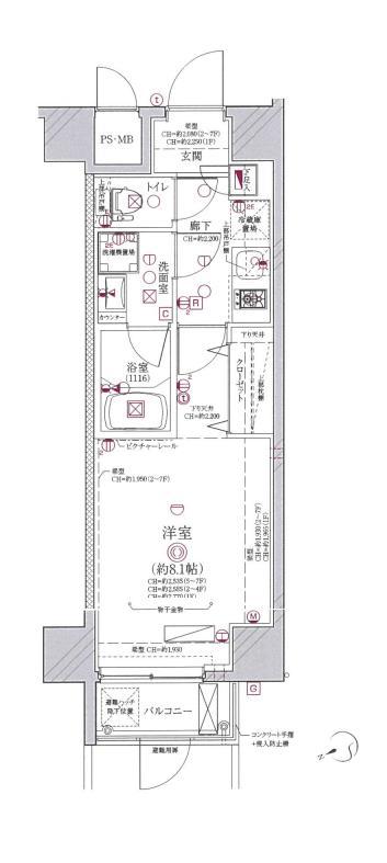ディアレイシャス下北沢(1K/1階)の間取り写真