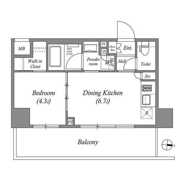 CORVAL住吉(1DK/3階)の間取り写真