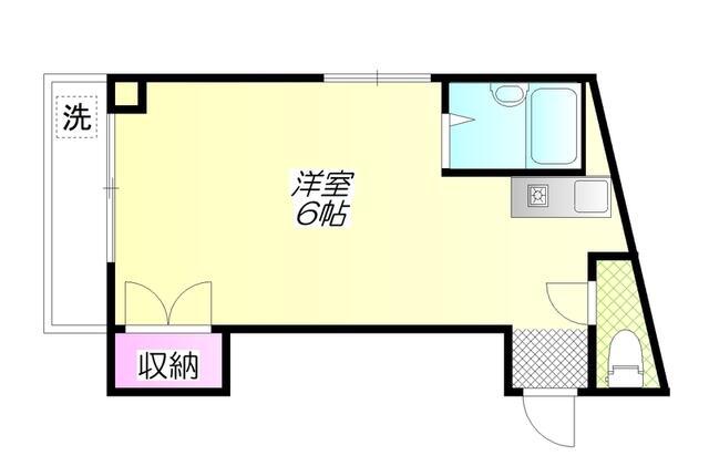 メゾン若葉(ワンルーム/3階)の間取り写真