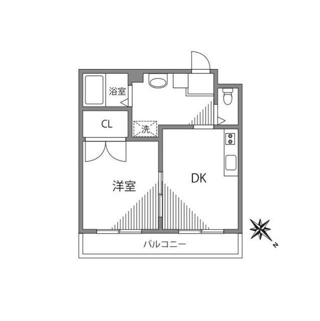 ポントワーズ代田(1DK/1階)の間取り写真
