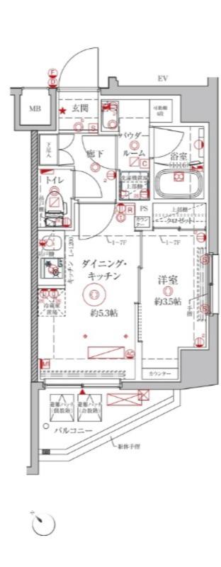 クレイシアIDZ練馬富士見台(1DK/2階)の間取り写真