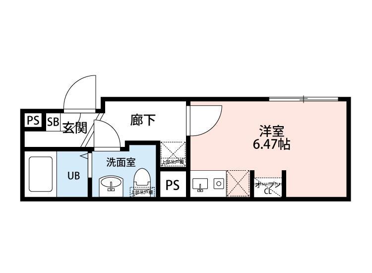 PRIME大崎(1K/1階)の間取り写真