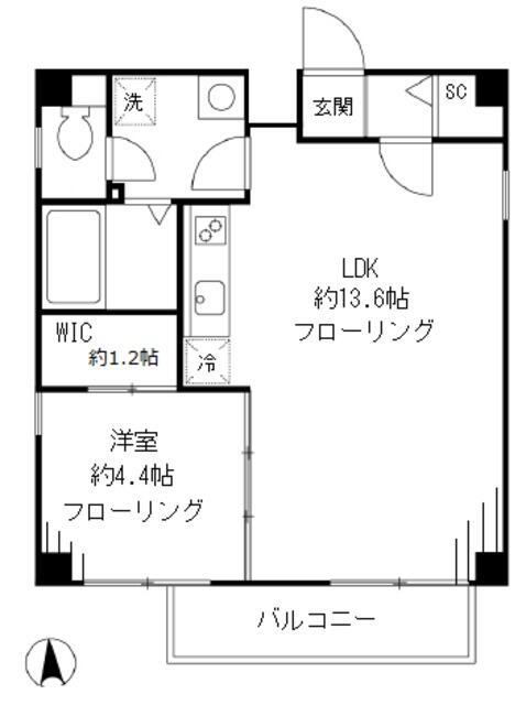 CASA LUCEO(1LDK/4階)の間取り写真